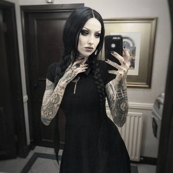 Grunge Aesthetic Vintage Pleated Dresses