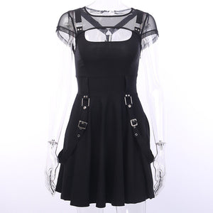 Women Punk Dress Black Goth Dress