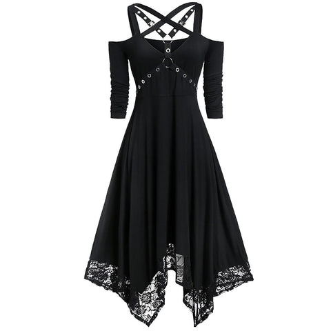 Gothic Women Black Goth Dress