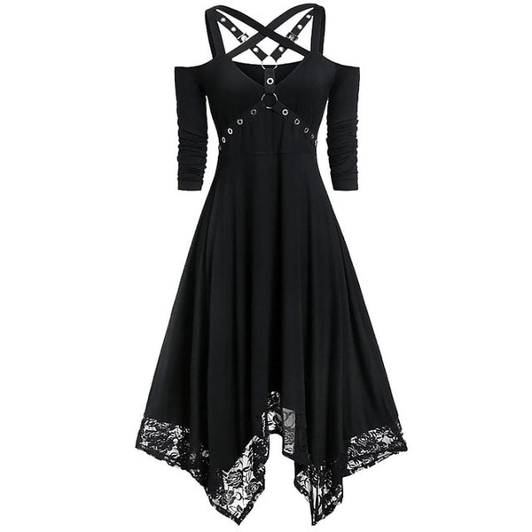 Gothic Women Black Goth Dress