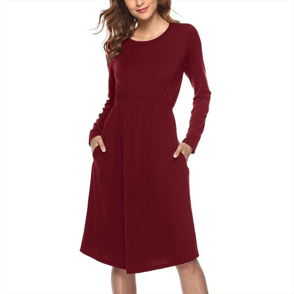 Winter Autumn Fashion A Line Casual Dress