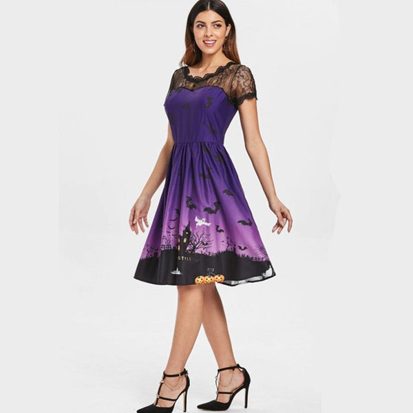 Woman Party Pumpkin Halloween Dress