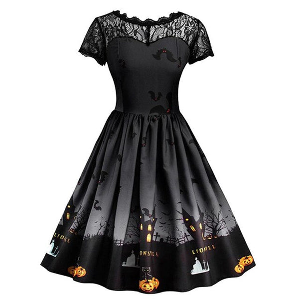 Woman Party Pumpkin Halloween Dress