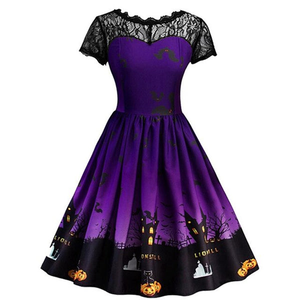 Woman Party Pumpkin Halloween Dress