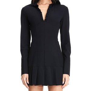 Elegant Street Slim Ruffled Long Sleeve Dress