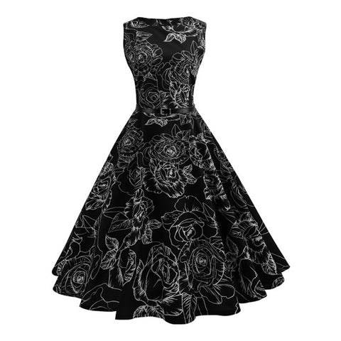 Gothic Vintage Dress Women Black