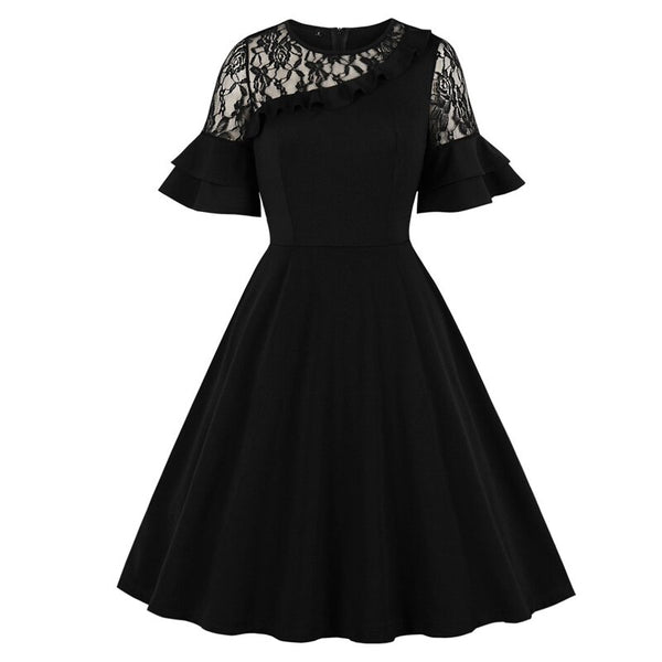 Women Robe Sexy Lace Black Dress