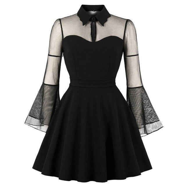 Women Black Punk Gothic Dress