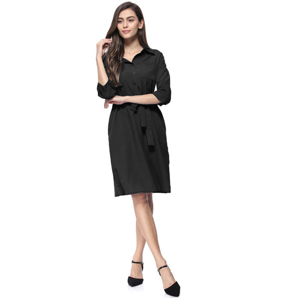 Spring Women Blouse Shirt Dress