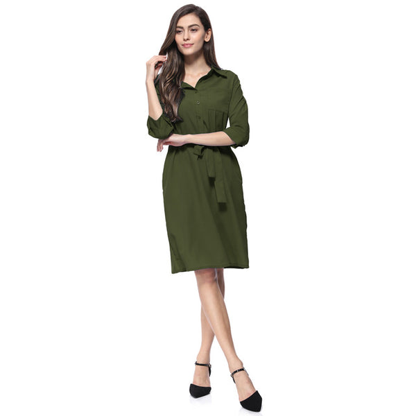 Spring Women Blouse Shirt Dress